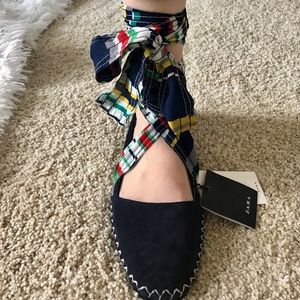 NWT ZARA leather flats